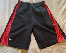Boys Nike Black/Red/White Strip Cotton Basketball Shorts Size 6