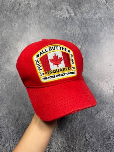 Dsquared2 Vintage Red Canadian Flag Patch Baseball Cap