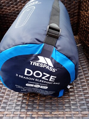 Trespass Doze Schlafsack 3 Jahreszeiten Camping Mumienform wasserabweisend