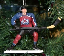Sandis Ozolinsh Colorado Avalanche Hockey Christmas Tree Ornament 4" Dark Jersey