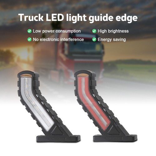 2 Stück rot weiß gelb LED Seitenmarkierungsleuchte LKW Anhänger Rückblinker - Bild 2 von 17