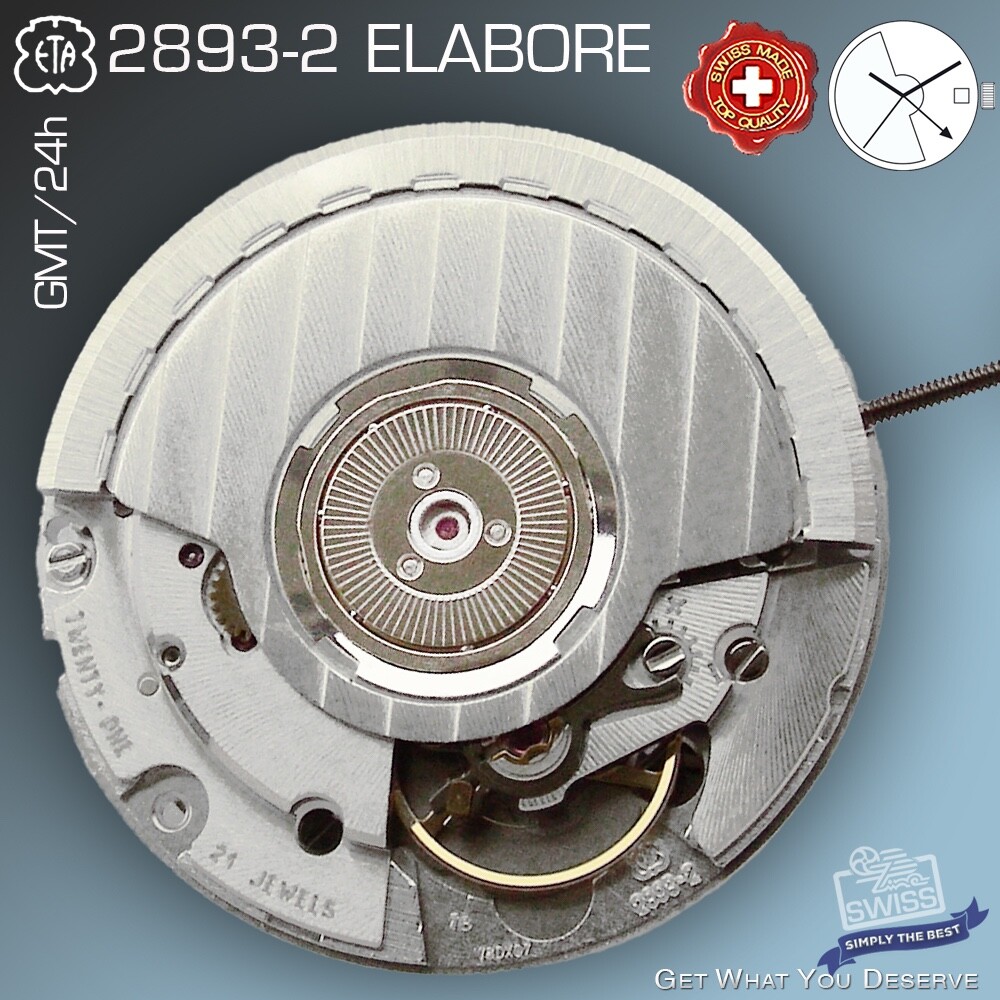 MOVEMENT AUTOMATIC ETA 2893-2 GMT, NICKEL, Black or WHIT DATE, HH5