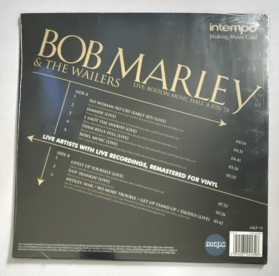 Bob Marley & The Wailers - Live: Boston Music Hall 8 Jun '78 Vinyl 12" NEW MINT - Image 3 of 4