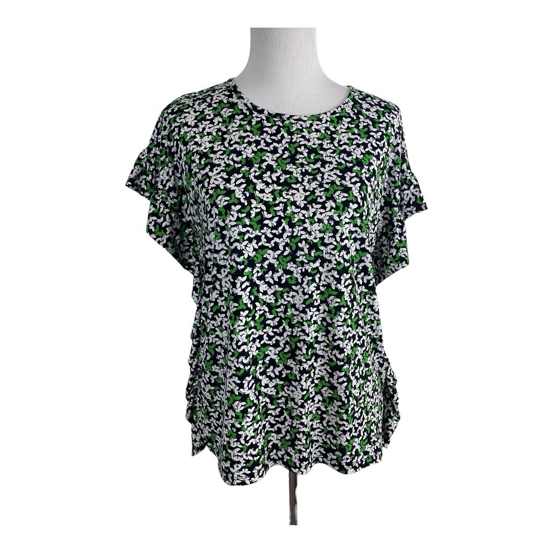 Camicia donna Michael Kors taglia adulta media manica con volant floreale manica corta