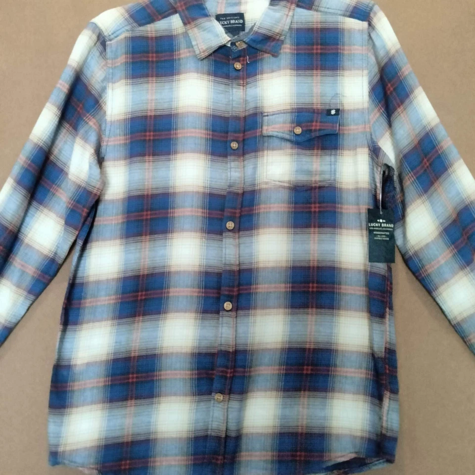 Nwt lucky brand plaid shirt XL big boys red and blue 100% cotton - Image 2 of 4