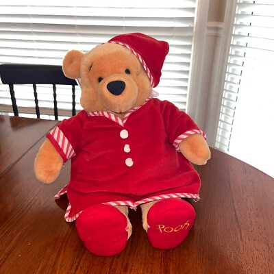 NWT Disney Store Vintage Winnie the Pooh 12'' Plush Pajama Nightshirt Cap
