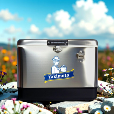 Yakimoto Retro Metal Cooler,Portable Ice Chest,80 Can/54 Qt Capacity, Hard-Sided