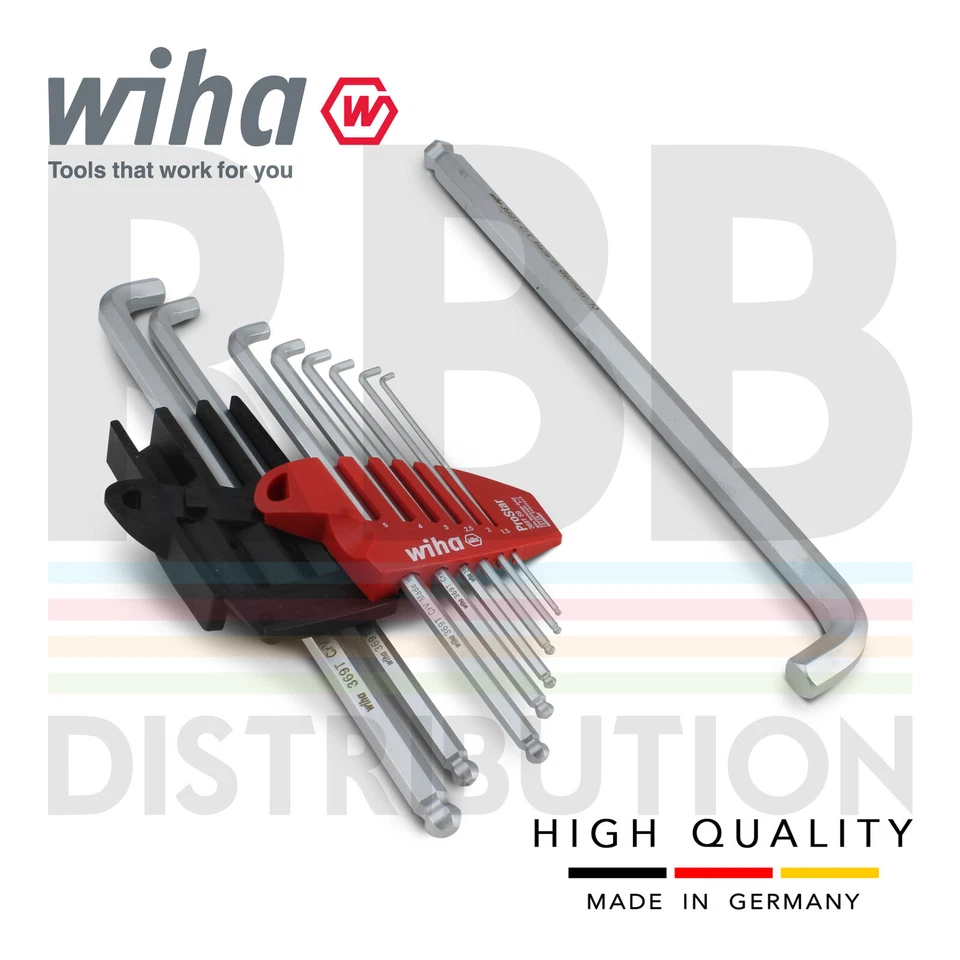 Wiha 35480 L-key Hex Allen key ProStar Sliding Holder 9pcs Ball End Hexagon - Image 2 of 4