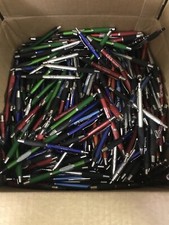 Bulk Lot of 100 Pens - Misprint Plastic Retractable Ball Point Pens with Stylus