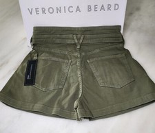 VERONICA BEARD Shorts Women sz 25/2 Green Denim JAYLEN Jean Pleated NWT