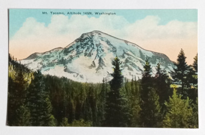 Mt Tacoma Postcard c1910s Washington WA Aerial View Mountain PNC UNP