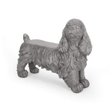 Christopher Knight Home Carlysle Bench Spaniel Dog Gray