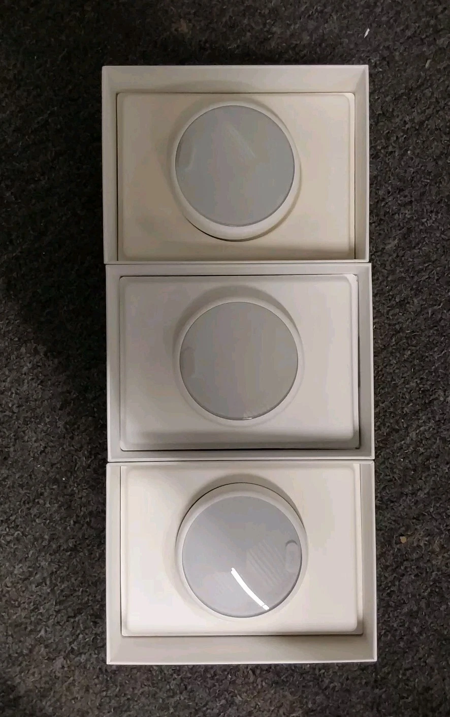 Lot Of 3! Google Nest Thermostat E W/Base Plate & Original Box As Is UntesstedBB