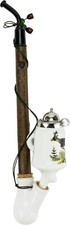 Gesteckpfeife Porzellan wei&szlig; / Deckel / Kordel / Motive / Ca. 30cm / 4 Varianten