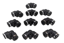 Push To Connect Air Fittings Tube 1/4" Od Elbow Air Line Union Push Pack of 10