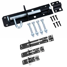 Black Brenton Pad Bolt Garden Lock Gate Shed Fence Sliding Lock Latch 4/6/8 inch