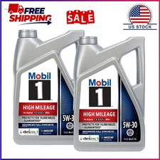2 Pack, Mobil 1 High Mileage Full Synthetic Motor Oil 5W-30, 5 Quart