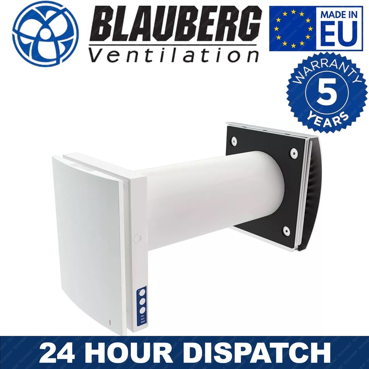 Silent Heat Recovery Unit Wall Mounted d-MVHR Ventilator WiFi