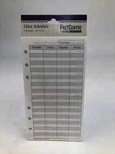 Fact Centre by Day Runner Class Schedule 3 3/4" x 6 3/4" 20 sheets