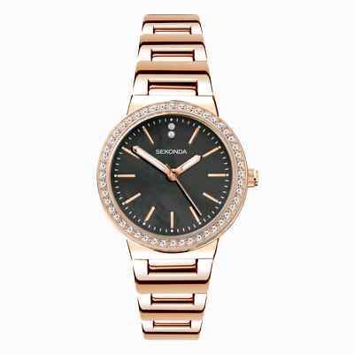 Sekonda Women's Amelia Rose Gold Stainless Steel Grey Dial Quartz Watch 40530