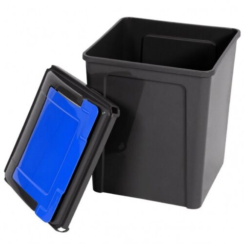 50L Recycle Bin/Dustbin with Lid Plastic Garden Rubbish Waste Storage UK (Blue) - Picture 3 of 12