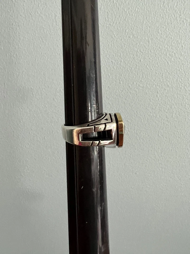 Anillo John Atencio SS 18k Topacio Blanco Corte Trillón Talla 5.5 Auténtico Usado en Excelente Condición Foto 4 de 4