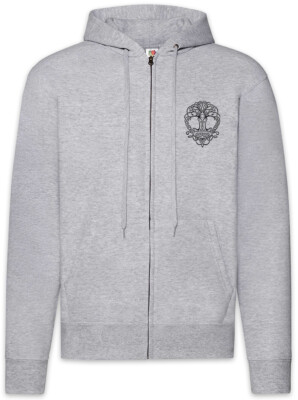 Yggdrasil Mjölnir Zipper Hoodie Tree Of Life Walhalla Odin Thor Loki Weltenbaum