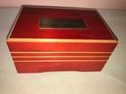 VTG 1970's AVON RED WOOD MUSICAL JEWELRY BOX You Made Avon Smile VELVET LINING — photo 5