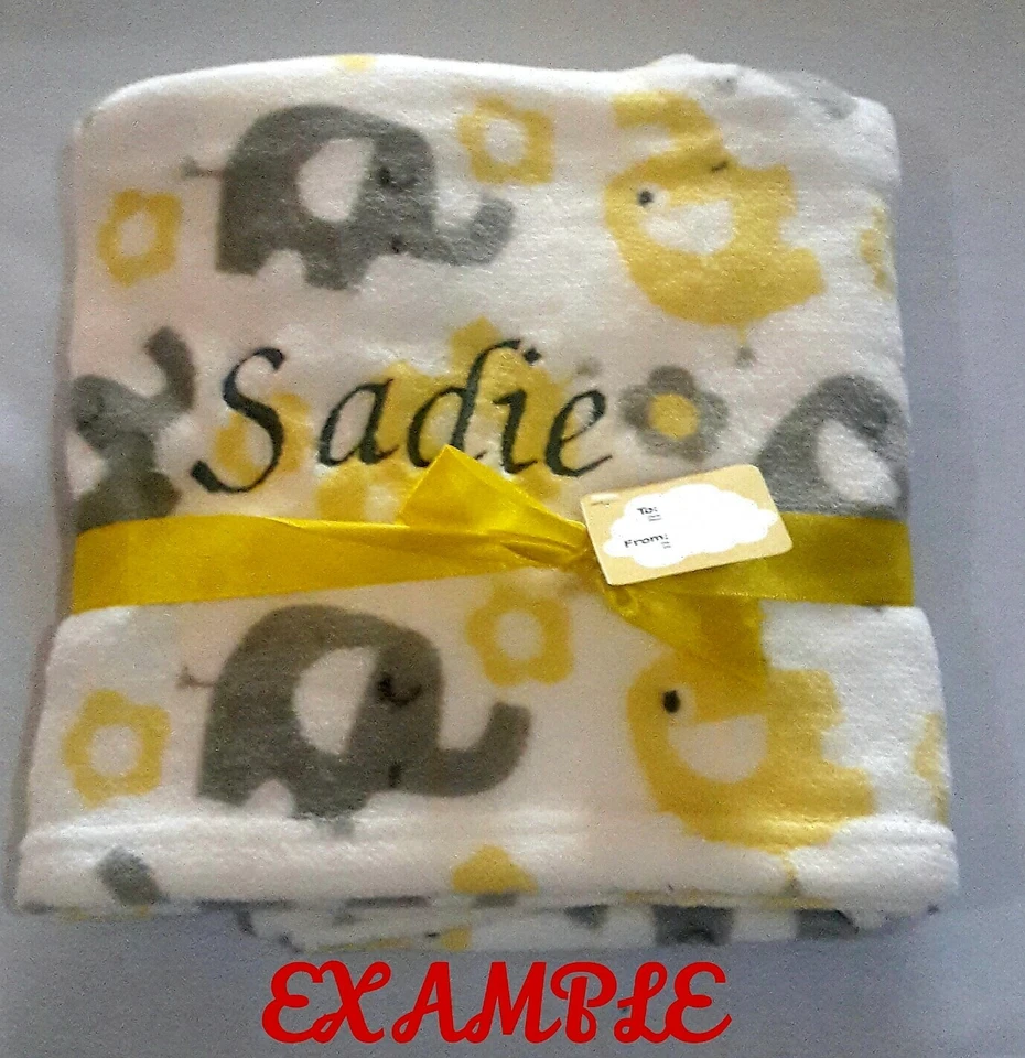 PERSONALIZADO Personalizado Bordado Luxe Minky Azul Manta Bebé 30x34--Regalo Ducha Foto 4 de 4