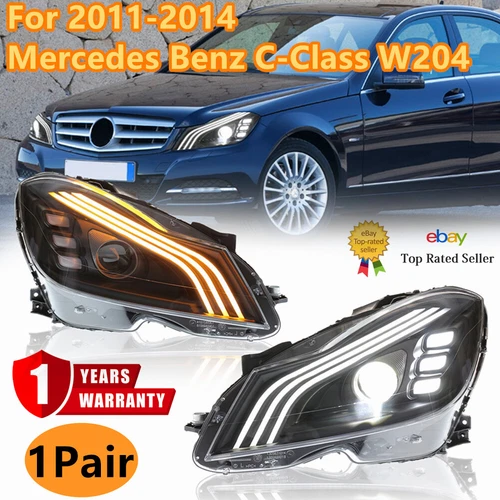 Pair For Mercedes Benz W204 C250 2011-2014 LED Headlights DRL Head Lamp Assembly - Picture 1 of 24