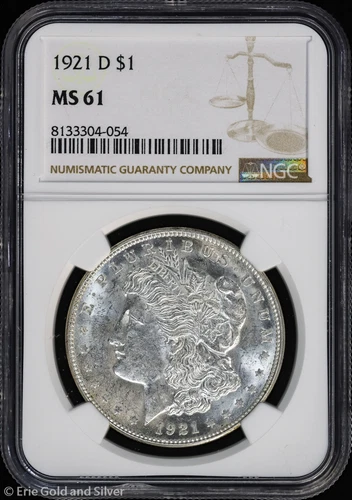 1921-D $1 Morgan Silver Dollar NGC MS 61 | Uncirculated UNC