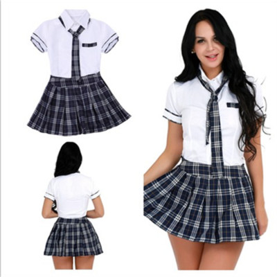 Damen Mädchen Schulmädchen Kostüm School Girl Schul Uniform Kleid Party