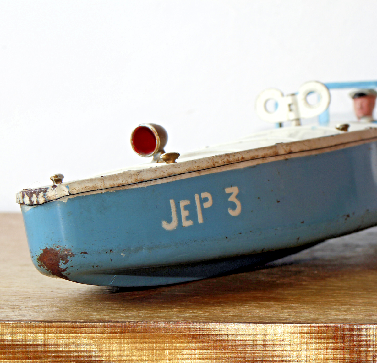 Bateau Jouet tôle Canot JEP n°3 Peinture d'origine moteur fonctionnel