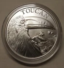 1oz Toucan & Erupting Volcano .999 Fine Silver Round Coin