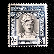 1948-PAKISTAN BAHAWALPUR  3 PIES  STAMP-NAWAB SADIQ MUHAMMAD V - Sg PK BH 19-MH
