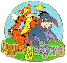 Disney Tigger Leaning on Eeyore Under a Blue Sunny Sky Winnie Pooh & Pals Pin