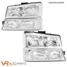 Chrome Clear Corner Headlightssignal Bumper Lamp Fit For 03-06 Chevy Silverado