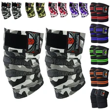 Weight lifting Knee Wraps Bandage Strap Guard Powerlifting Gym Pad Sleeves 