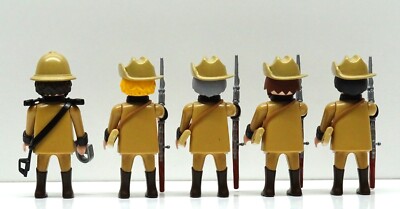 5 Soldats Marine Playmobil - Habits Rouges Garde Française - Occasion