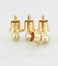 10Pcs RCA Cap Protector Brass Gold Noise Stopper Shielding Cap Short Circuit
