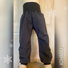 Softshellhose Gr. 122 Grau Outdoorhose Thermohose Kind