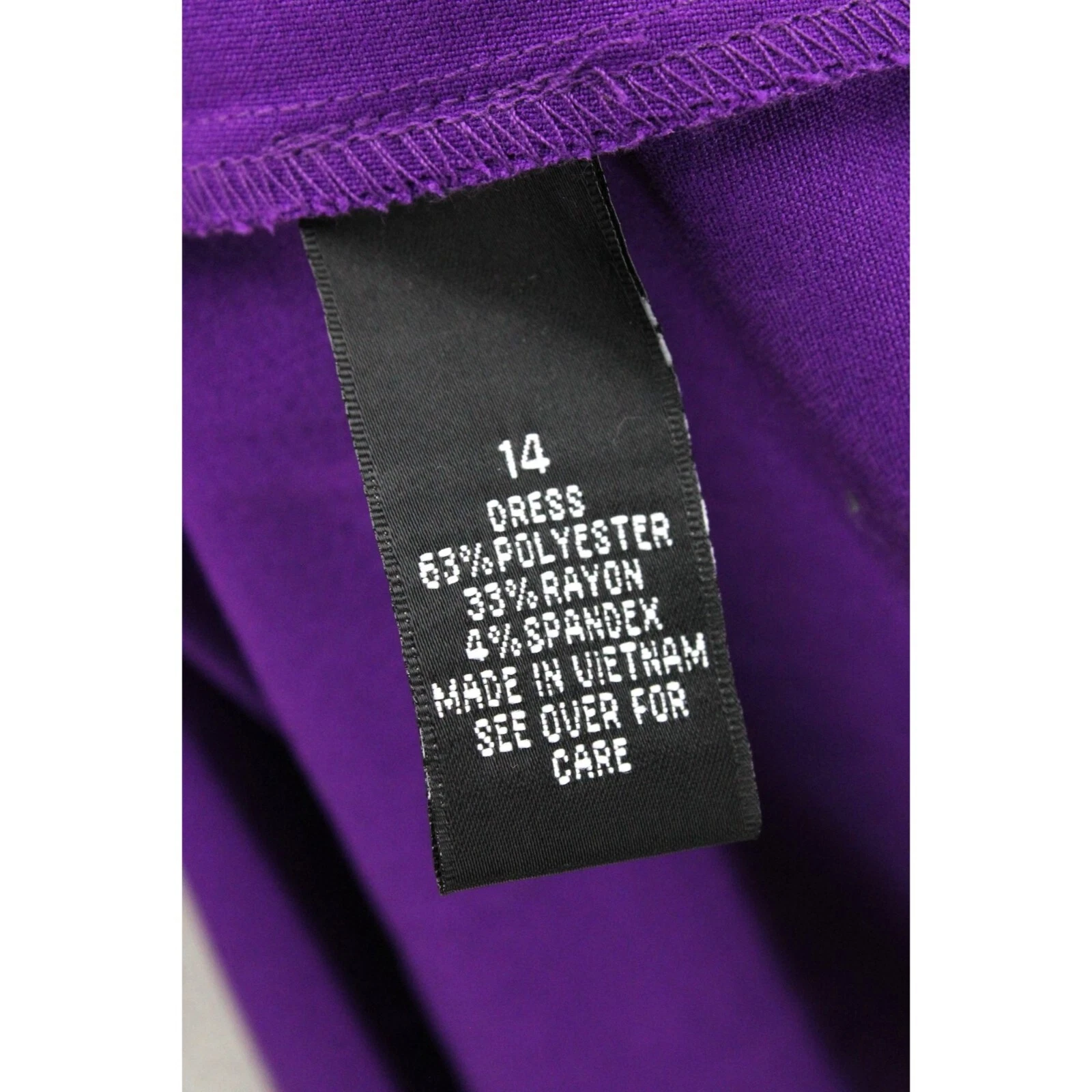 Abito da donna viola Alyx A Line taglia 14 senza maniche cocktail casual collo rotondo