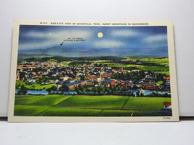 #ad Postcard Birds Eye View Sevierville Tennessee Pub Ashville Postcard Sun E714 $2.50