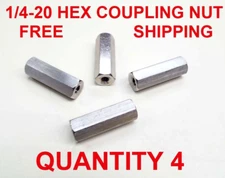 Qty 4 Stainless Steel Hex Rod Coupling Nuts STANDOFF 1/4-20 x 1-1/2" FREE SHIP