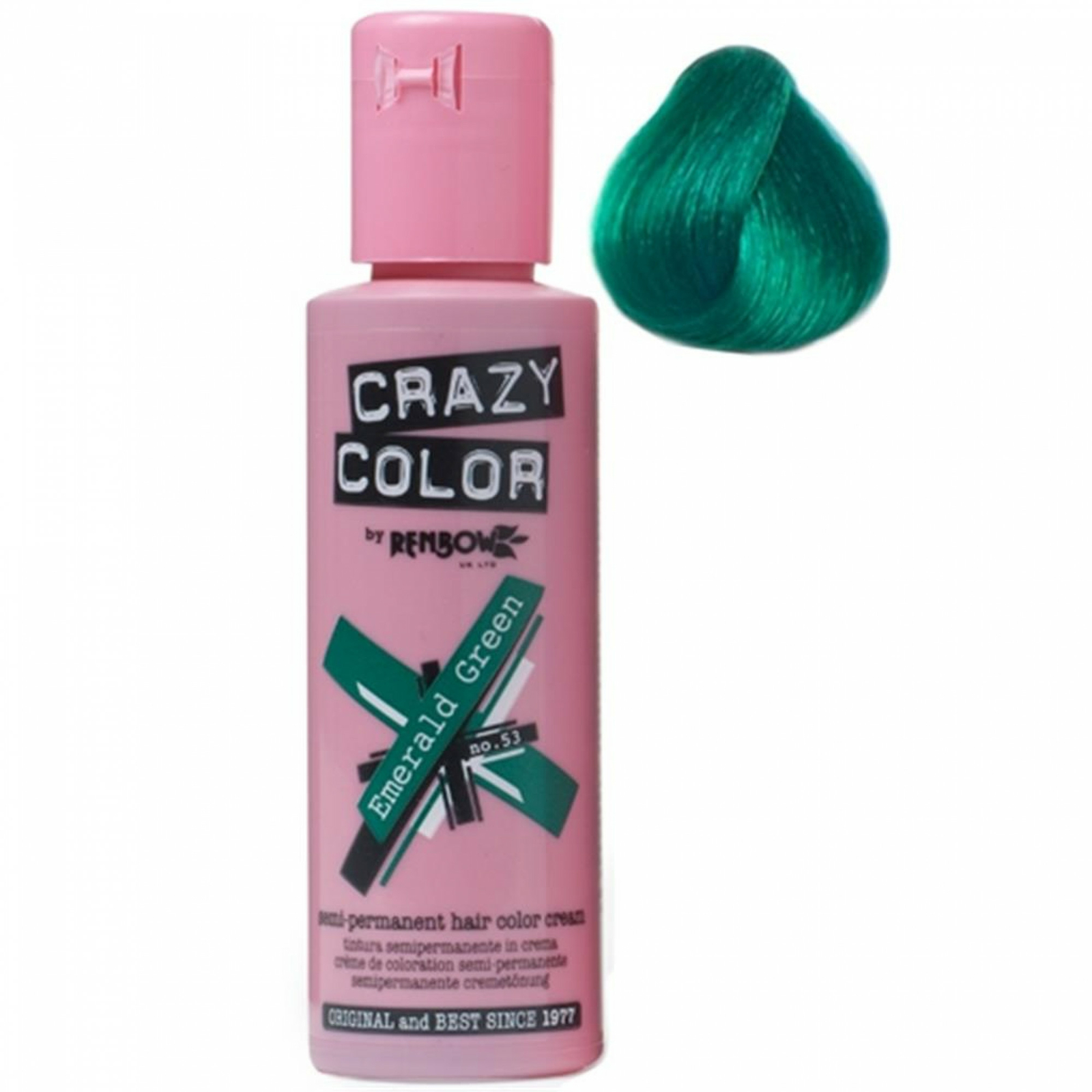 Crazy Color Emerald Green 100 ml Verde colore semipermanente Rembow