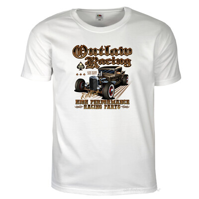 Auto Racing T-Shirt Hot Rod classic kustom v8 vintage Speedshop *1012 weiss