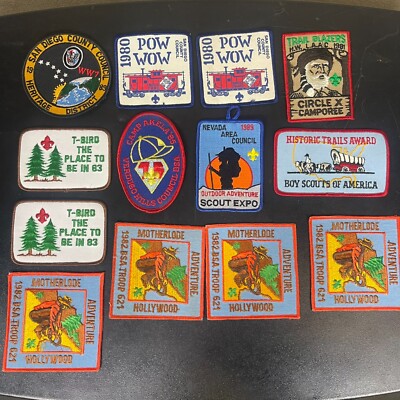 Boy Scout Patches Lot of 13 Historic Trails Pow Wow San Diego Council