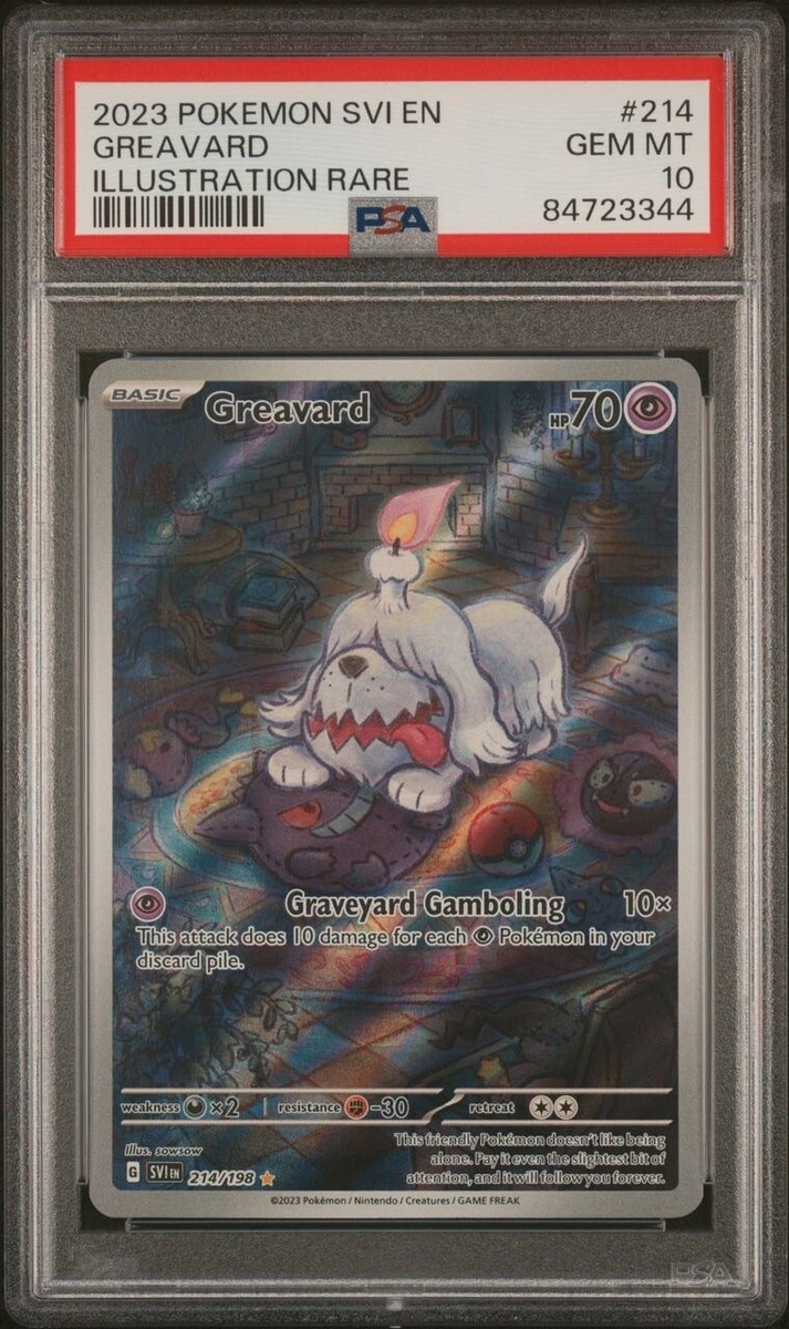 PSA 10 GEM MINT Pokemon Greavard 214/198 Scarlet Violet PSA 10 GEM MINT Pokemon Greavard 214/198 Scarlet Violet
