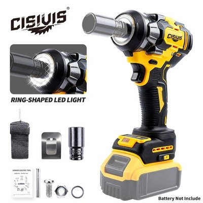 500N/m Brushless Electric Impact Wrench 1/2 Inch For Dewalt 20V Battery