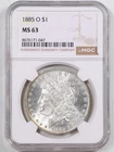 1885-O $1 Morgan Silver Dollar MS63 NGC 8676171-047